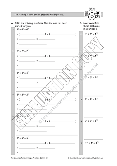 Missing Exponent Worksheet
