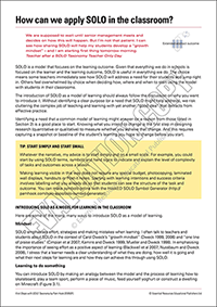 Free downloadable PDF: How to apply SOLO in the classroom